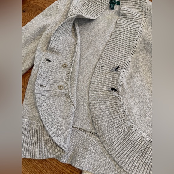 Lauren Ralph Lauren 4-Button Metal 100% Cotton Knit Sailing Cardigan Sz XL - Picture 8 of 9